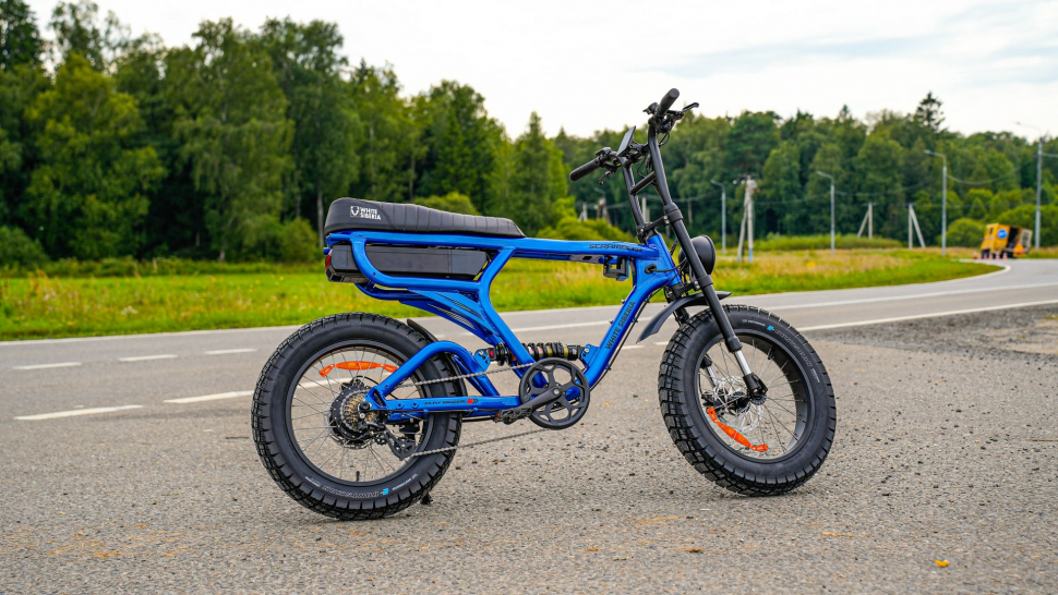 Электровелосипед Scrambler X pro 20 дюйм 48V25А 1000W (синий глянцевый)