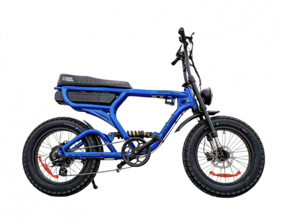 Электровелосипед Scrambler X pro 20 дюйм 48V25А 1000W (синий глянцевый)
