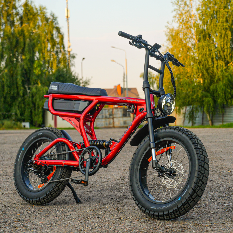 Электровелосипед Scrambler X pro 20 дюйм 48V25А 1000W (красный)